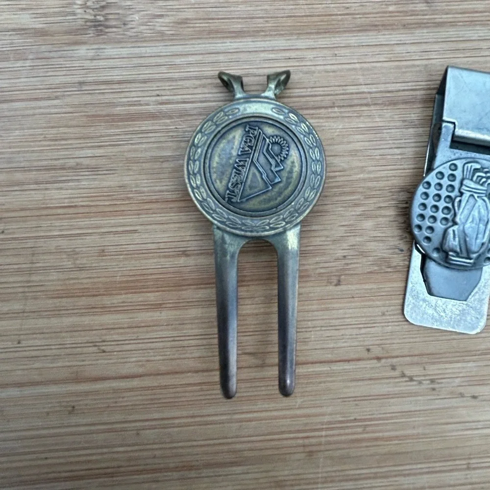 Golf Money Clip Golf Bag Stainless Steel & PGA West Divot Repair‎ Lot